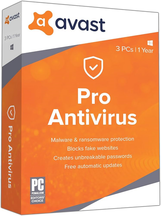 AVAST ANTIVIRUS PRO (3 PC, 1 YEAR)