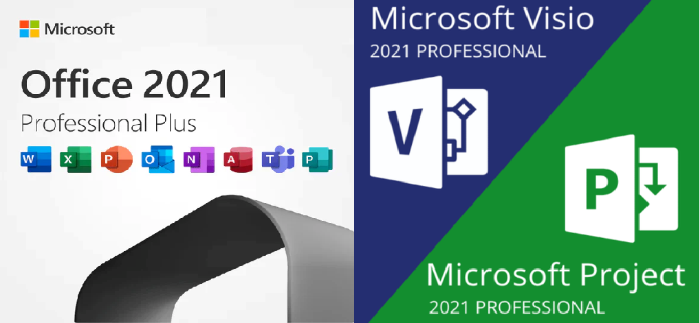 MICROSOFT OFFICE 2021 PRO PLUS, VISIO 2021 PRO & PROJECT 2021 PRO BUNDLE